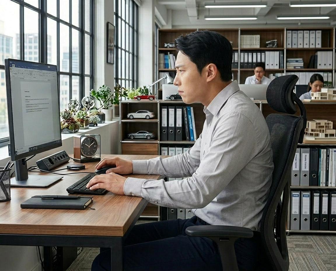 사용 전 사무실 자세