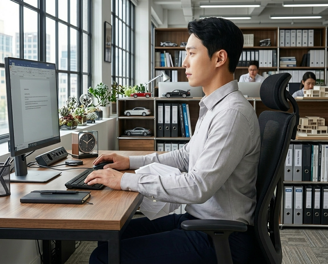 사용 후 사무실 자세