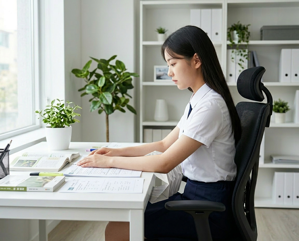 사용 후 수험생 자세